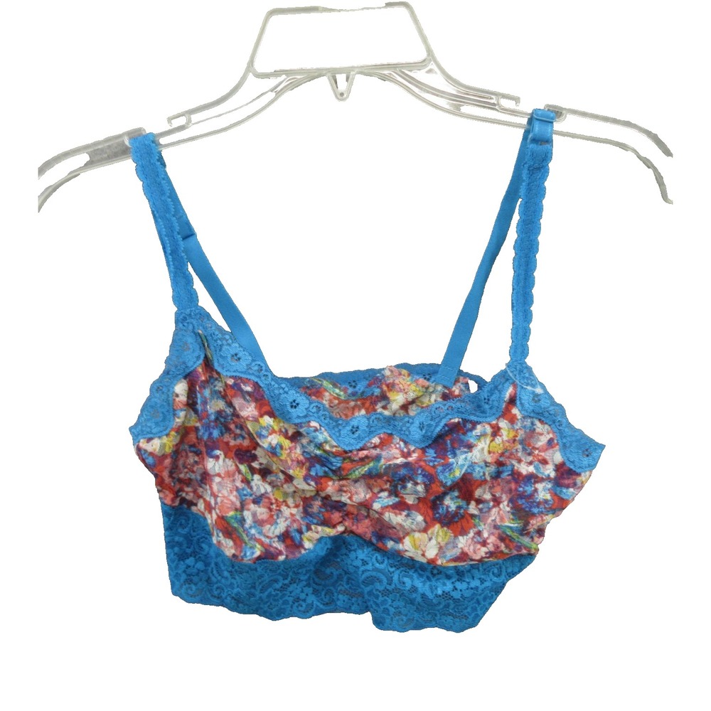 Soma Bra Size Medium Bralette Lace Multicolor Floral Adjustable Strap New